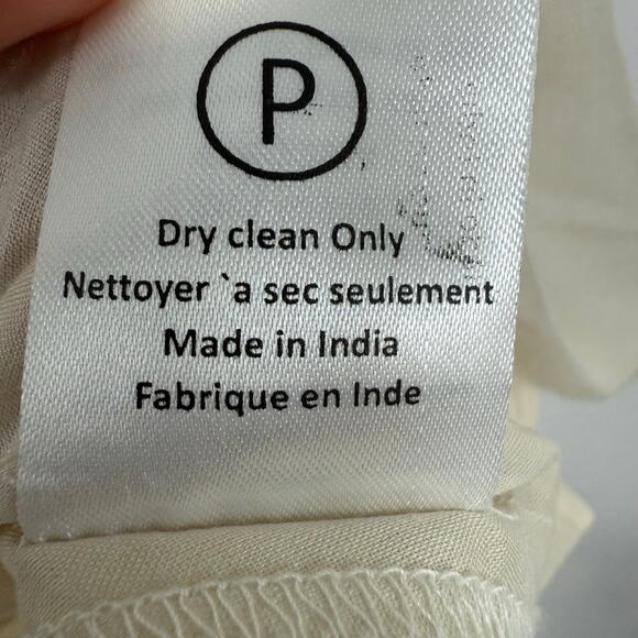 Varun Bahl Anthropologie Floral Print Swing Dress Women's Size 2 Ivory High Low - Picture 8 of 8